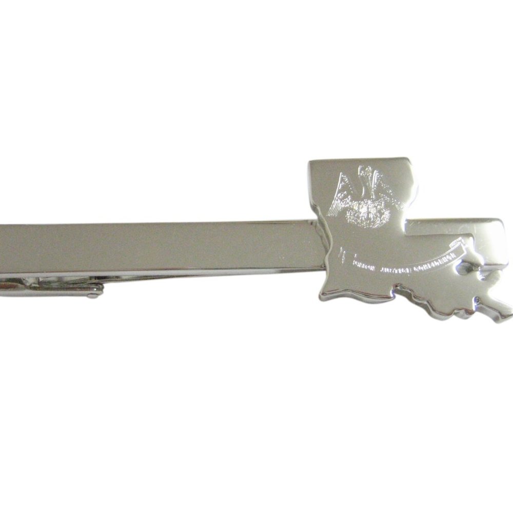 Louisiana State Map Shape And Flag Design Tie Clip - image 1